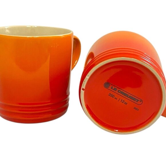 LE CREUSET Stoneware Coffee Mug Cup 12 oz 350 ml Flame (SET OF 2) - Picture 2 of 3
